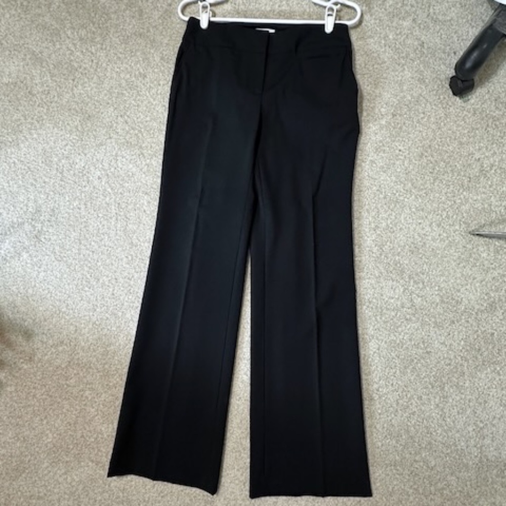 Ann Taylor LOFT Black Wool Dress Slacks Trousers Mid-Rise Flare Leg Size 4 NWOT